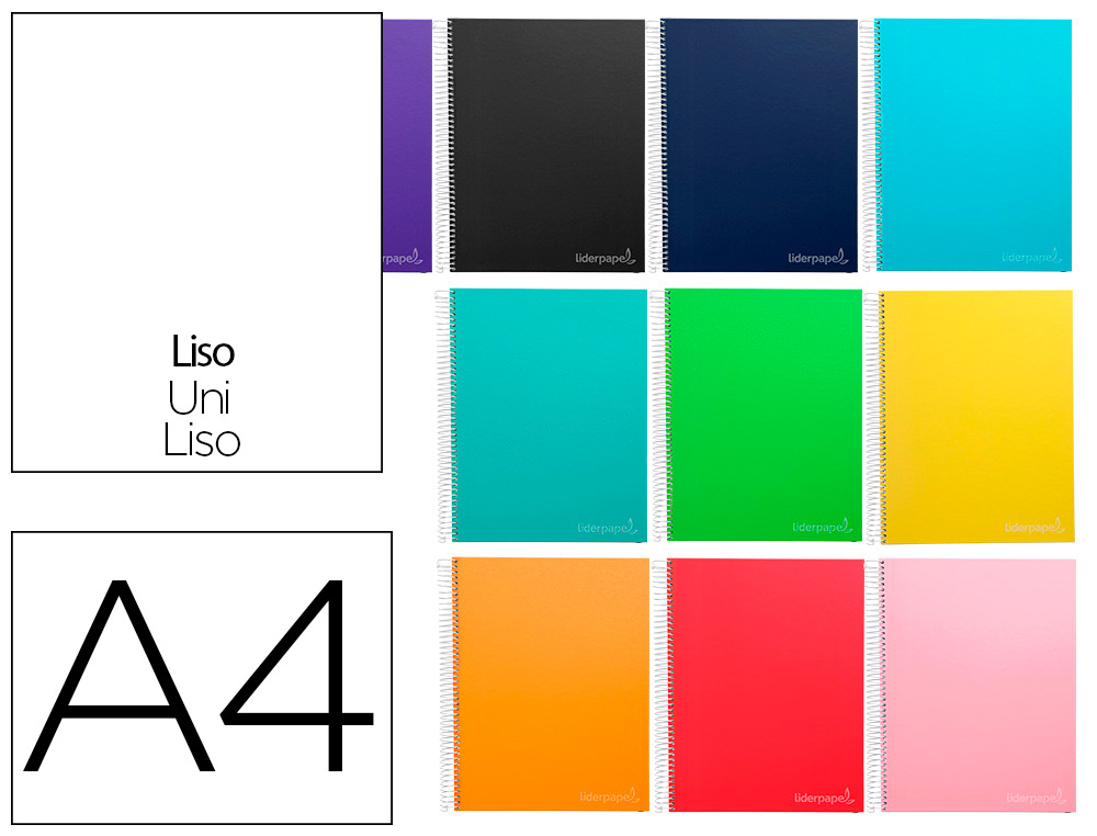 LIDERPAPEL - CUADERNO ESPIRAL A4 MICRO CLASSIC TAPA FORRADA 160H 60 GR LISO 5 BANDAS 4 TALADROS VERDE (Ref.BA32)