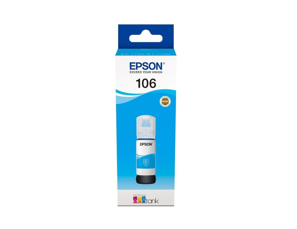EPSON - Ink-jet 106 ecotank cian ink bottle et-7700 / et-7750 (Ref. C13T00R240)