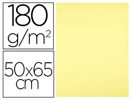 LIDERPAPEL - CARTULINA 50X65 180 GR AMARILLO MEDIO PAQUETE DE 25 (Ref.CT50)