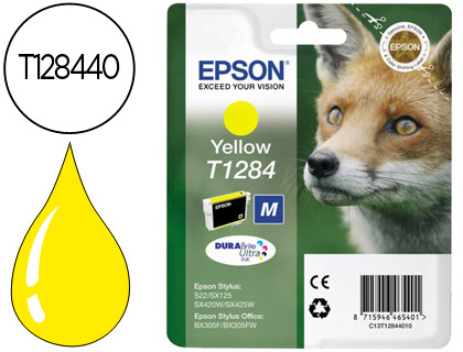 EPSON - Ink-jet t1284 amarillo sx125 / sx420w / 425w / office bx305f -capacidad (Ref. C13T12844012)