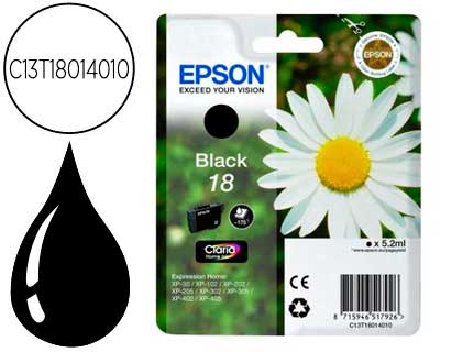 EPSON - Cartuchos ORIGINALES Inyección De Tinta 18 Negro (Ref.C13T18014010)