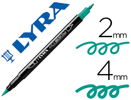 LYRA - Rotulador aqua brush acuarelable doble punta fina y pincel verde noche (Ref. 6520055)