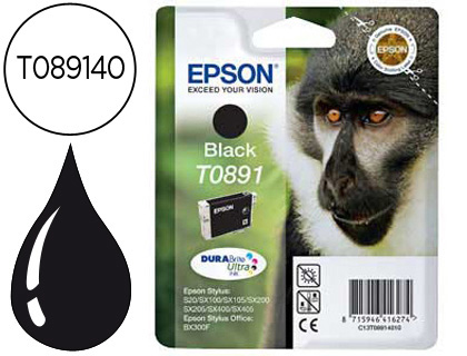EPSON - Cartuchos ORIGINALES Inyección De Tinta T0891 NEGRO 0,17K (Ref.C13T08914011)