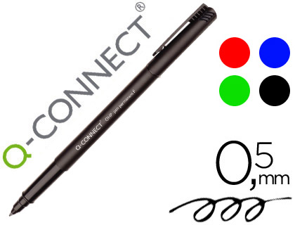 Q-CONNECT - ROTULADOR RETROPROYECCION PUNTA FIBRA SUPER FINA REDONDA 0.5 MM PERMANENTE BOLSA 4 ROTULADORES (Ref.KF01066)