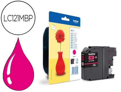 BROTHER - Cartuchos ORIGINALES Inyección De Tinta LC121M Magenta (Ref.LC121MBP)