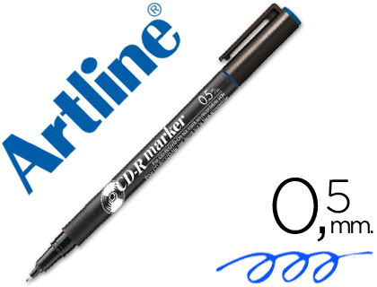 ARTLINE - ROTULADOR PARA CD PUNTA DE FIBRA PERMANENTE EK-883 AZUL -PUNTA REDONDA 0.5 MM (Ref.EK-883-A)