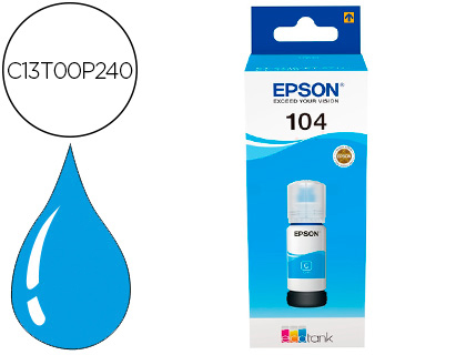 EPSON - Ink-jet ecotank 104 et-2710 / 2711 / 2712 / 2720 / 2726 / 4700 cian 7500 paginas (Ref. C13T00P240)