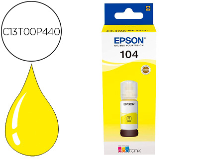 EPSON - Tinta ecotank 104 et-2710 / 2711 / 2712 / 2720 / 2726 / 4700 amarillo 7500 paginas (Ref. C13T00P440)