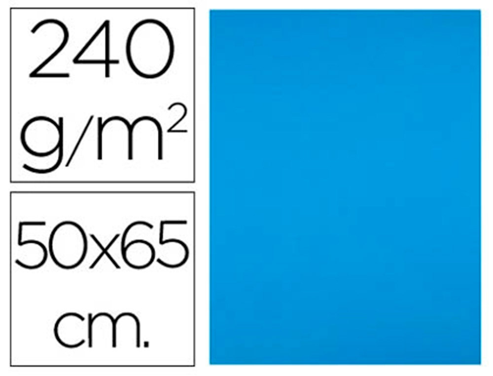 LIDERPAPEL - CARTULINA 50X65 CM 240G/M2 CELESTE (Ref.CX06)