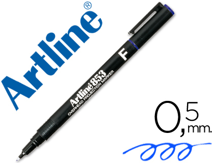 ARTLINE - ROTULADOR RETROPROYECCION PUNTA FIBRA PERMANENTE ZUL -PUNTA REDONDA 0.5 MM (Ref.EK-853 A)