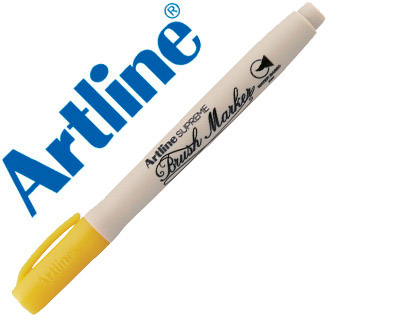 ARTLINE - ROTULADOR SUPREME BRUSH PINTURA BASE DE AGUA PUNTA TIPO PINCEL TRAZO VARIABLE AMARILLO (Ref.EPF-F-AM)