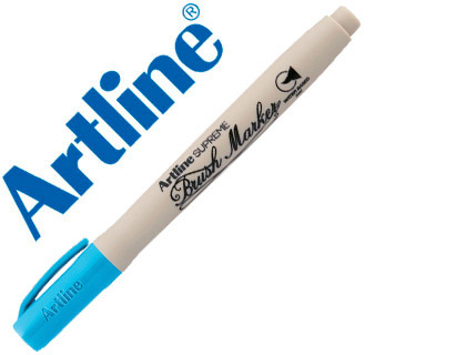 ARTLINE - ROTULADOR SUPREME BRUSH PINTURA BASE DE AGUA PUNTA TIPO PINCEL TRAZO VARIABLE CELESTE (Ref.EPF-F-CEL)