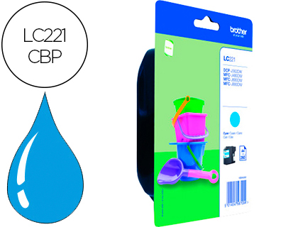 BROTHER - Cartuchos ORIGINALES Inyección De Tinta azul 260 pág.A4 (Ref.LC221CBP)