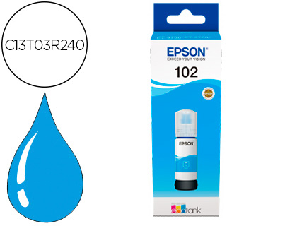 EPSON - Tinta ecotank 102 et-2700 / 2750 / 3700 / 3750 / 4750 bote de 70 ml cian 6.000 pag (Ref. C13T03R240)