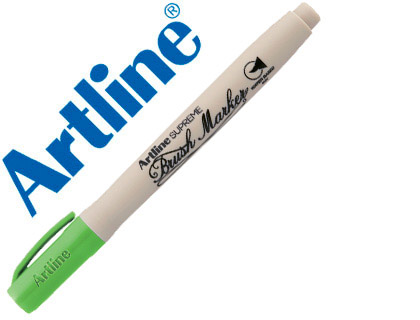 ARTLINE - ROTULADOR SUPREME BRUSH PINTURA BASE DE AGUA PUNTA TIPO PINCEL TRAZO VARIABLE VERDE AMARILLENTO (Ref.EPF-F-VEAM)