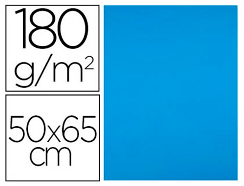 LIDERPAPEL - CARTULINA 50X65 CM 180G/M2 AZUL TURQUESA (Ref.CX22)