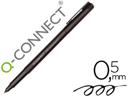 Q-CONNECT - ROTULADOR RETROPROYECCION PUNTA FIBRA SUPER FINA REDONDA 0.5 MM PERMANENTE NEGRO (Ref.KF01068)