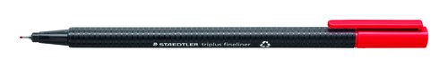 STAEDTLER - Rotulador Punta de Fibra Triplus 334 ROJO Trazo 0,3mm (Ref.334-2)