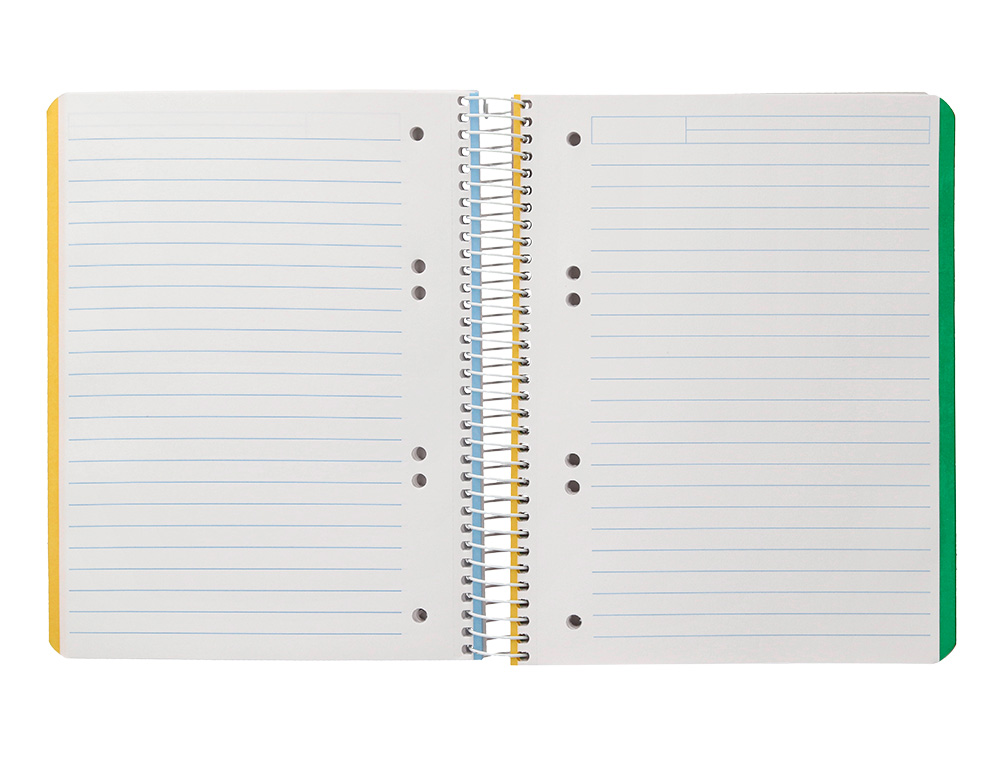 LIDERPAPEL - CUADERNO ESPIRAL A5 MICRO TAPA DURA 140H 75gr HORIZONTAL 5mm - 5 BANDAS 6 TALADROS COLORES SURTIDOS (Ref.BJ07)