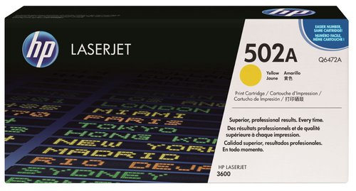 HP ( HEWLETT PACKARD ) - Toner Laser ORIGINALES 502A AMARILLO 4K (Ref.Q6472A)