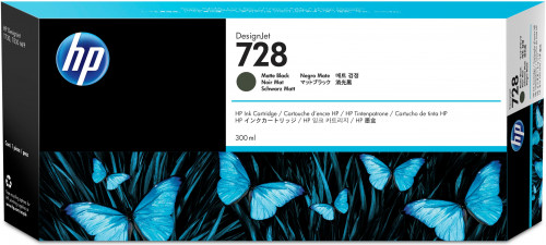 HP ( HEWLETT PACKARD ) - Cartuchos ORIGINALES Inyección De Tinta 728 300-ml negro mate para DesignJet T730 Printer, T830 MFP() (Ref.F9J68A)
