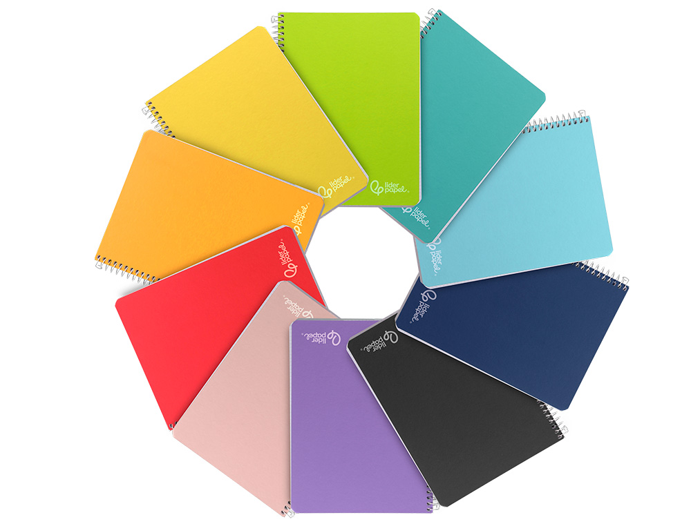 LIDERPAPEL - CUADERNO ESPIRAL CUARTO INSPIRE TAPA DURA 80H 60 GRAYADO Nº 46 COLORES SURTIDOS (Ref.BC55)