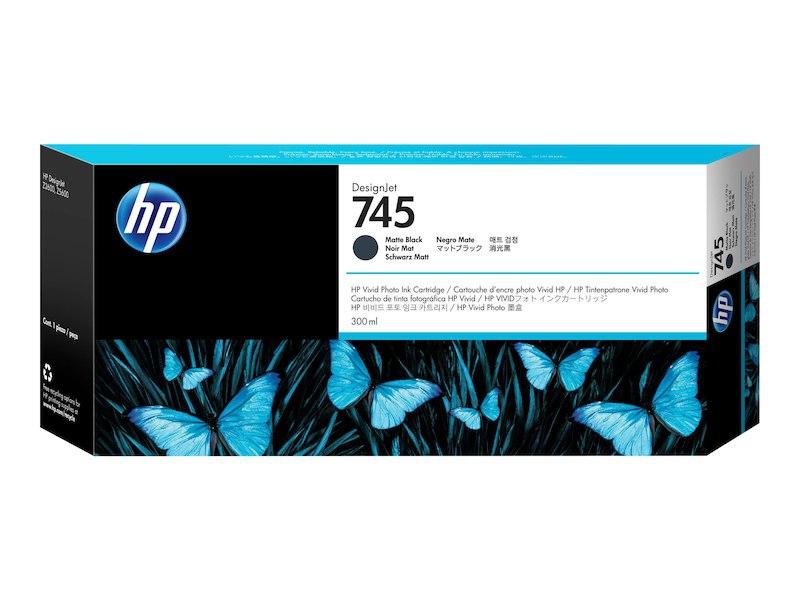 HP ( HEWLETT PACKARD ) - 745 300-ml Cartuchos ORIGINALES Inyección De Tinta Mate Negro (Ref.F9K05A)