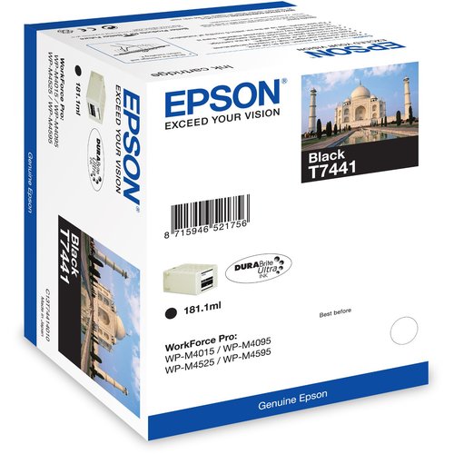 EPSON - Cartuchos ORIGINALES Inyección De Tinta T7441 NEGRO 10K (Ref.C13T74414010)