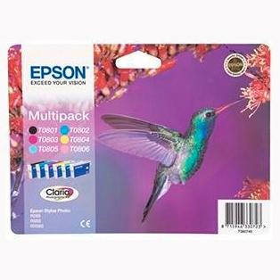 EPSON - Cartuchos ORIGINALES Inyección De Tinta T0807 - 6 COLORES (T0801+T0802+T0803+T0804+T0805+T0806) - STYLUS PHOTO R265/R360/RX560 (Ref.C13T08074011)