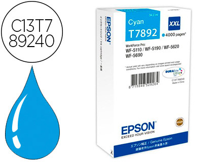 EPSON - Cartuchos Inyeccion T7892 Cyan (Ref.C13T789240)