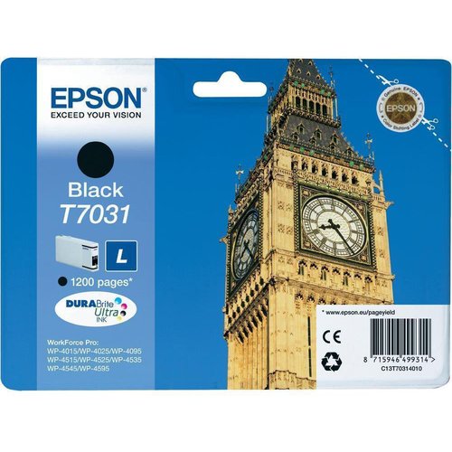 EPSON - Cartuchos ORIGINALES Inyección De Tinta T7031 NEGRO 1,2K (Ref.C13T70314010)