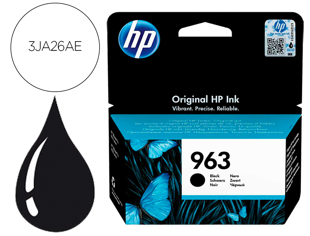HP ( HEWLETT PACKARD ) - Ink-jet 963 officejet pro 9010 / 9020 / 9022 / 9023 / 9025 negro 1000 paginas (Ref. 3JA26AE)