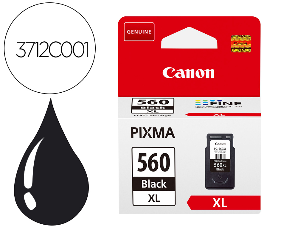 CANON - Ink-jet 560 xl pixma ts5350 / ts5351 / ts5352 / ts5353 negro 4000 paginas (Ref. 3712C001)