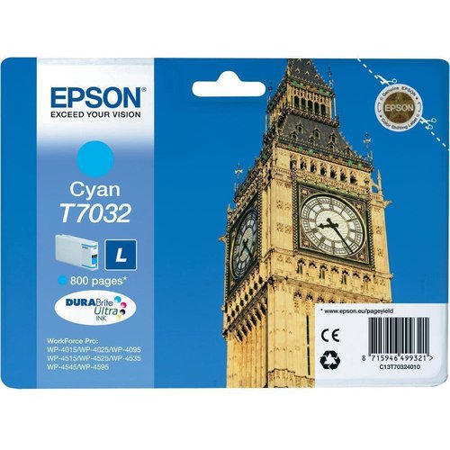 EPSON - Cartuchos ORIGINALES Inyección De Tinta T7032L CYAN 0,8K (Ref.C13T70324010)
