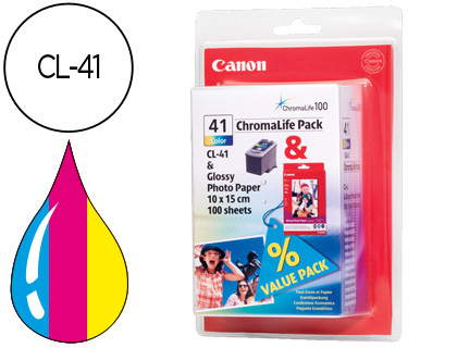 CANON - Cartuchos ORIGINALES Inyección De Tinta CL-41 Cyan/magenta/Amarillo (Ref.0617B001)