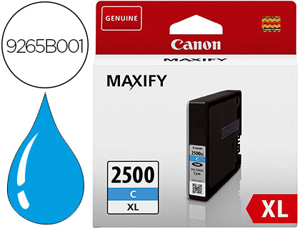 CANON - Cartuchos ORIGINALES Inyección De Tinta PGI-2500 XL C AA (Ref.9265B001)