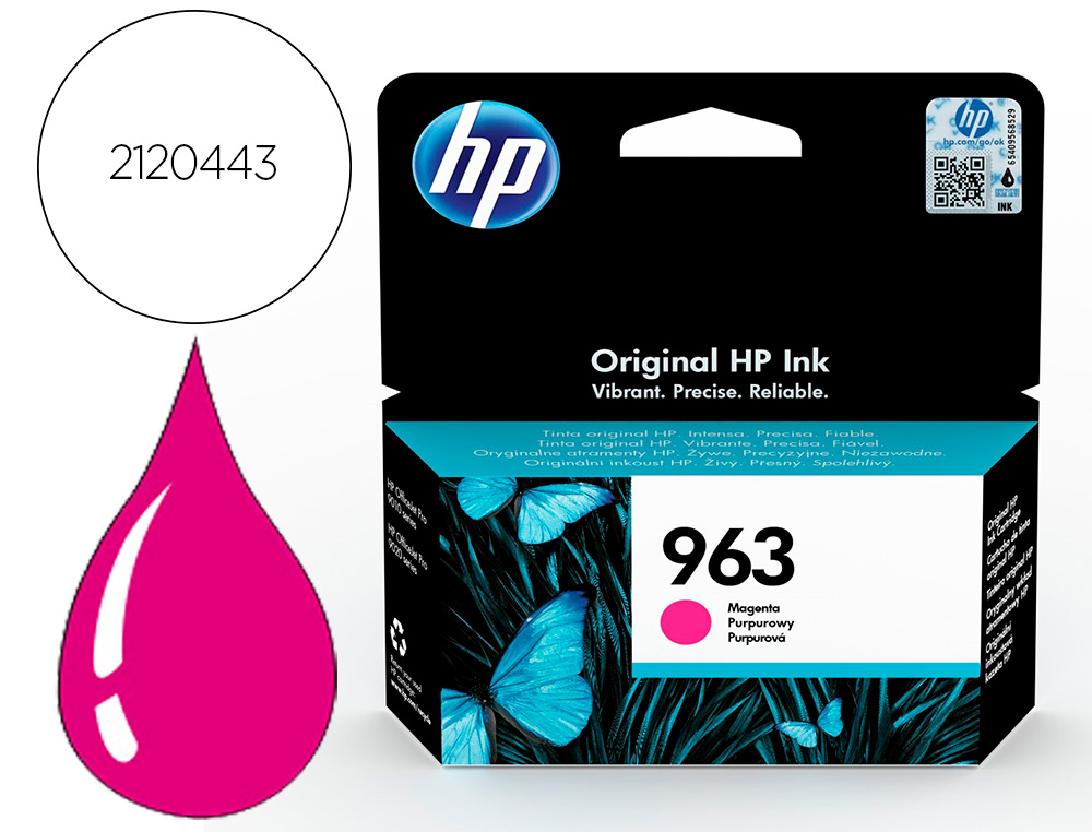 HP ( HEWLETT PACKARD ) - Ink-jet 963 officejet pro 9010 / 9020 / 9022 / 9023 / 9025 magenta 700 paginas (Ref. 3JA24AE)