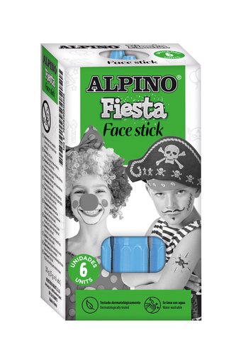 ALPINO - MAQUILLAJE EN BARRA FIESTA FACE STICK CYAN CAJA -6U- (Ref.DL000056)