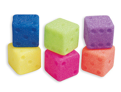 AMAYA - Dados en goma eva con cascabel 15x15 cm (Ref. 432401)