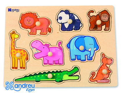 ANDREUTOYS - Puzzle madera selva 8 piezas (Ref. 16453)