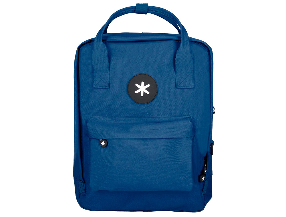 ANTARTIK - Cartera mochila 2 asas y bolsillos exteriores azul marino 300x115x390 mm (Ref. ME15)