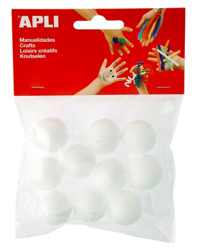 APLI - BOLAS POLIESPAN 25 mm. BOLSA de 10 (Ref.13278)
