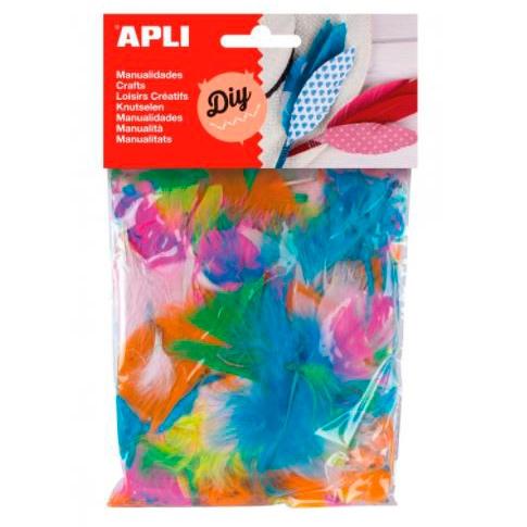 APLI - PLUMAS PEQUEÑAS SURTIDO 14 gr. 24 unidades (Ref.13281)