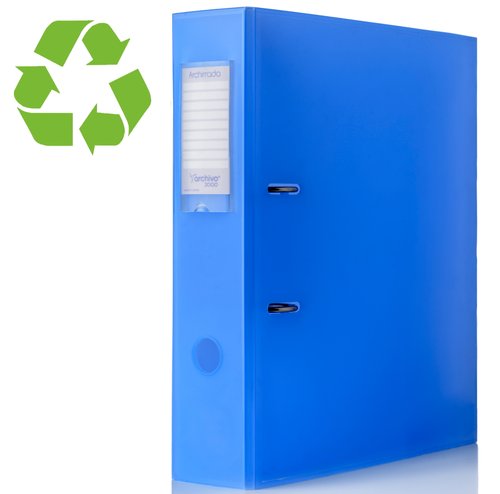 ARCHIVO 2000 - ARCHIVADOR PLÁSTICO ARCHIRRADO FORMATO DIN A4 MECANISMO DE PALANCA PASO 80 MM AZUL TRASLÚCIDO (Ref.210 AZ TL)