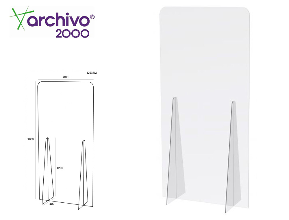 ARCHIVO 2000 - Pantalla de proteccion de pie metacrilato transparente 900x1850 mm (Ref. 42538M CS TP)