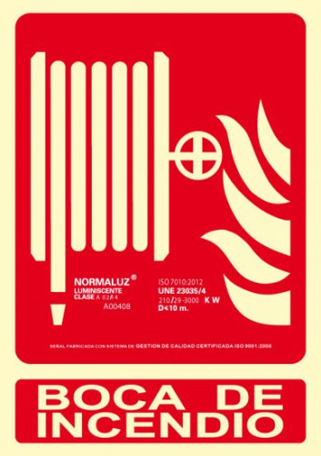 ARCHIVO 2000 - Pictograma boca de incendio pvc rojo luminiscente 210x300 mm (Ref. 6171-03H RJ)