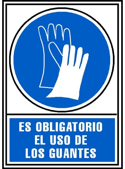 ARCHIVO 2000 - Pictograma obligatorio uso de guantes pvc azul luminiscente 210x297 mm (Ref. 6173-03 AZ)