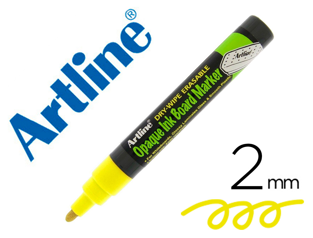 ARTLINE - Rotulador pizarra epd-4 color amarillo fluorescente opaque ink board punta redonda 2 mm (Ref. EPD-4 YE)