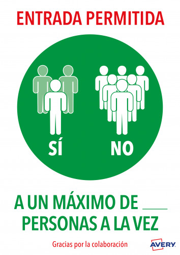 AVERY - SEÑALIZACIÓN ADHESIVA PERMANENTE "ENTRADA PERMITIDA" POLIESTER DINA4 -2U- (Ref.AV_KITCOVID6_ES)