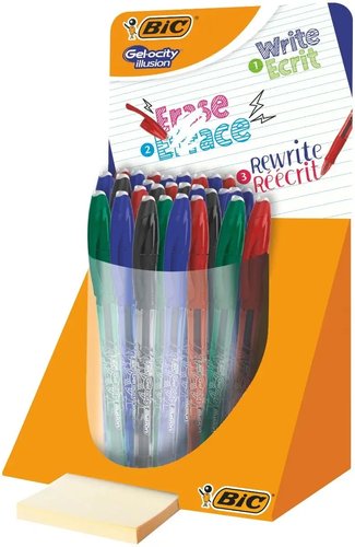 BIC - BOLÍGRAFO TINTA DE GEL GEL-OCITY ILLUSION BORRABLE COLORES TUBO -28U- (Ref.943462)